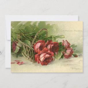 Valentijnsdag Liefde, Crimson Red Roses Feestdagenkaart