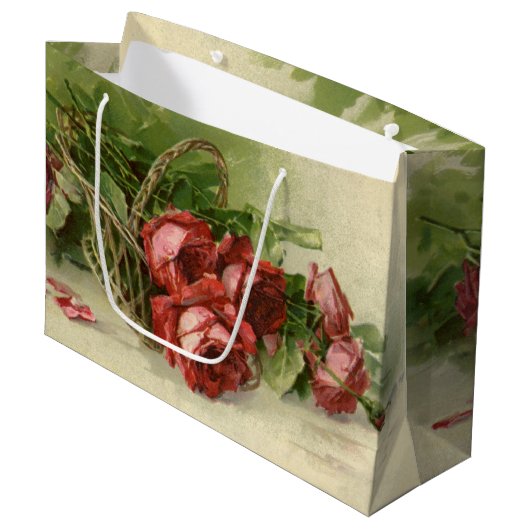  Valentijnsdag Liefde, Crimson Red Roses Groot Cadeauzakje (Voorkant Gekanteld)