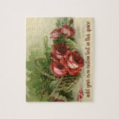  Valentijnsdag Liefde, Crimson Red Roses Legpuzzel (Verticaal)