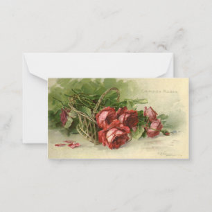 Valentijnsdag Liefde, Crimson Red Roses Notitiekaartje