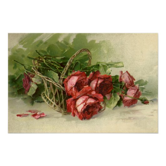  Valentijnsdag Liefde, Crimson Red Roses Perfect Poster (Voorkant)
