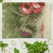  Valentijnsdag Liefde, Crimson Red Roses Theedoek (Gevouwen)