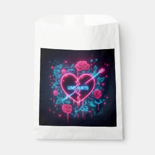 Valentijnsdag liefde doet pijn Neon hart Bedankzakje
