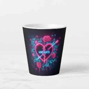 Valentijnsdag liefde doet pijn Neon hart Latte Mok