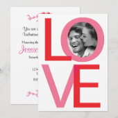 Valentijnsdag LIEFDE Foto Uitnodiging 2 (Voorkant / Achterkant)