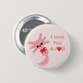 Valentijnsdag Liefde Hart Axolotl Pin-On Button (Voorkant /achterkant)