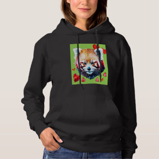 Valentijnsdag Liefde Hart Rode Panda Vriendin Hoodie