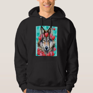 Valentijnsdag Liefde Hart Schattige Wolf Vriendin  Hoodie