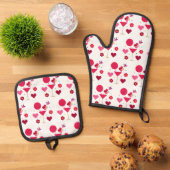 Valentijnsdag Liefde & Harten Ovenwant & Pannenlap Set (Top down)