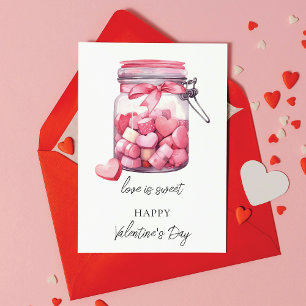 Valentijnsdag Liefde is Zoet Feestdagenkaart