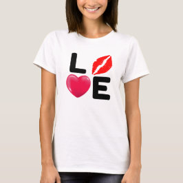 Valentijnsdag LIEFDE Kus en Hart T-shirt
