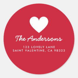 Valentijnsdag Liefde Rode retour adreslabels Ronde Sticker