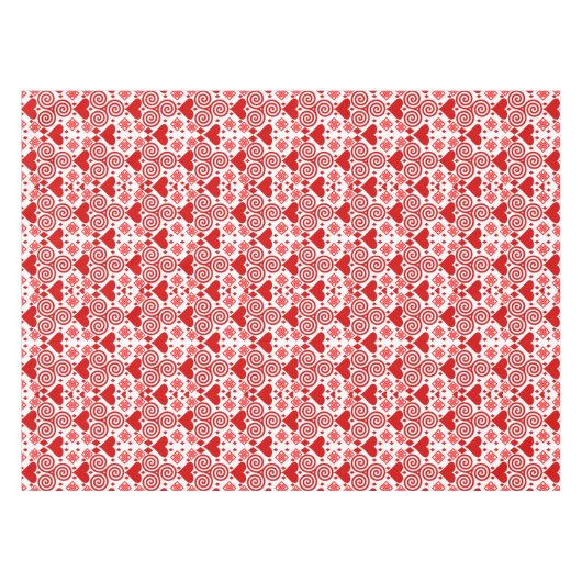 Valentijnsdag liefde roze, rood en wit tafelkleed (Voorkant (Horizontaal))