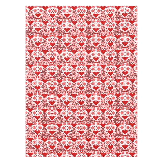 Valentijnsdag liefde roze, rood en wit tafelkleed (Voorkant)