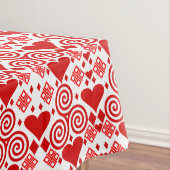 Valentijnsdag liefde roze, rood en wit tafelkleed (Voorbeeld)