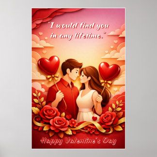 Valentijnsdag Liefdescitatieposter Poster