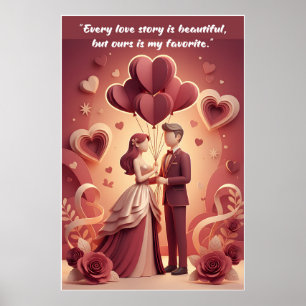 Valentijnsdag Liefdescitatieposter Poster