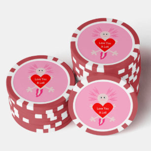 Valentijnsdag Liefdeshart Axolotl Poker Chips