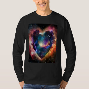 Valentijnsdag Liefdeshart Galaxy Vriendin Verloofd T-shirt
