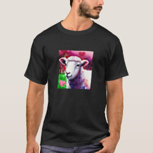 Valentijnsdag Liefdeshart Schaap Vriendin Verloofd T-shirt