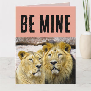 VALENTIJNSDAG LION LION COUPLE WENSKAART KAART