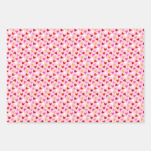 Valentijnsdag Lipsticks en Harten Inpakpapier Vel (Voorkant 3)