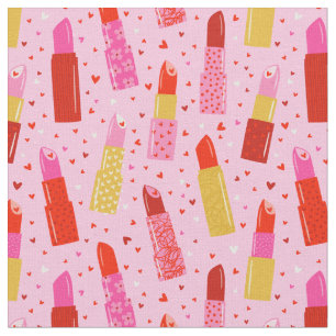 Valentijnsdag Lipsticks op roze Stof