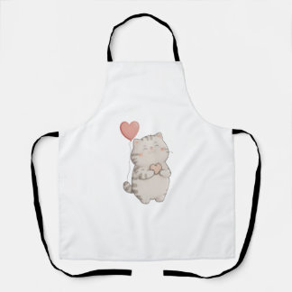 Valentijnsdag Love Cat All-Over Print Schort