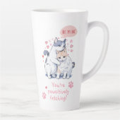 Valentijnsdag Love Cat Lover Be Mine Latte Mok (Rechts)