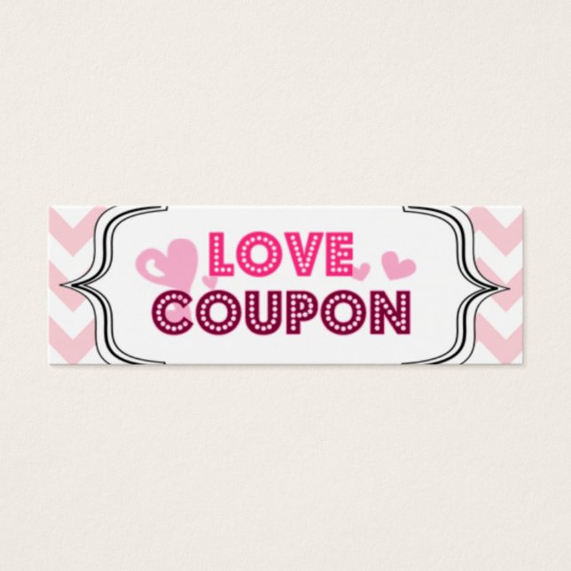 Valentijnsdag Love Coupons Mini Visitekaartjes (Voorkant)