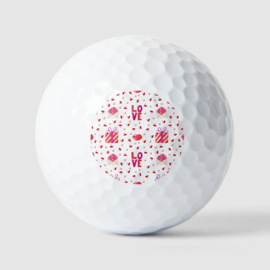 Valentijnsdag LOVE-enveloppe & cadeaudoos Golfballen (Voorkant)