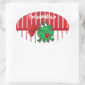 Valentijnsdag Love Frog Ovale Sticker (Tas)