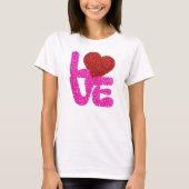 Valentijnsdag Love Glitter T-shirt (Voorkant)
