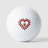 Valentijnsdag Love Heart Acorn Golfballen (Voorkant)