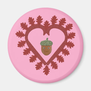 Valentijnsdag Love Heart Acorn Magneet