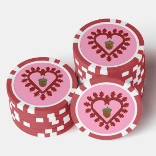 Valentijnsdag Love Heart Acorn Poker Chips