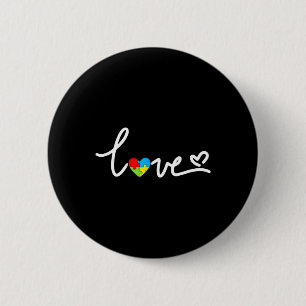Valentijnsdag Love Heart Autisme Awareness Puzzle Ronde Button 5,7 Cm