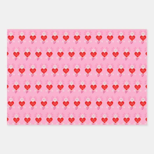 Valentijnsdag Love Heart Axolotl Custom Inpakpapier Vel (Voorkant 3)