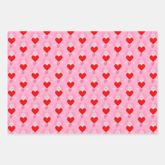Valentijnsdag Love Heart Axolotl Custom Inpakpapier Vel (Voorkant)