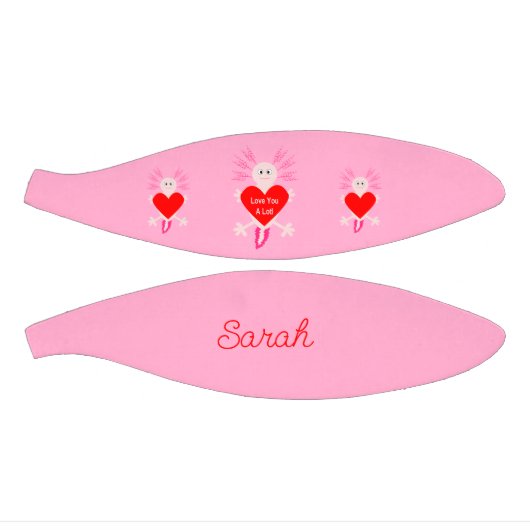 Valentijnsdag Love Heart Axolotl Custom Name Basketbal (Panelen)