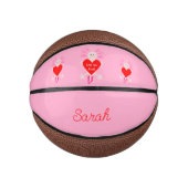 Valentijnsdag Love Heart Axolotl Custom Name Basketbal (Voorkant)