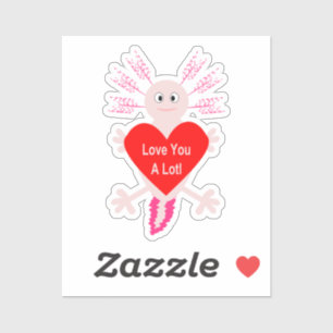 Valentijnsdag Love Heart Axolotl Sticker