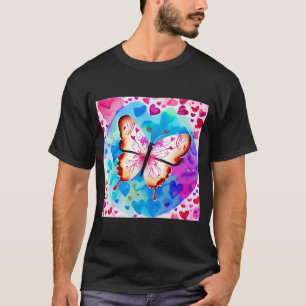 Valentijnsdag Love Heart Butterfly Vriendin Fi T-shirt