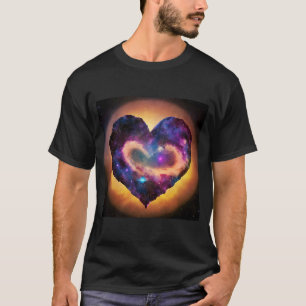 Valentijnsdag Love Heart Galaxy Vriendin Fianc T-shirt