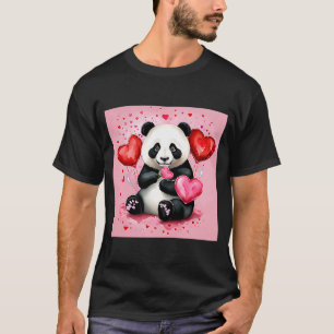 Valentijnsdag Love Heart Panda Vriendin Fiancé T-shirt