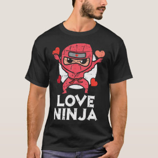 Valentijnsdag Love Ninja Cute Boys Girls Kinder To T-shirt