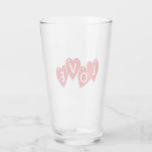 Valentijnsdag Love Red Hearts Glas (Achterkant)
