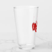 Valentijnsdag Love Red Hearts Glas (Rechts)