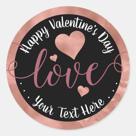 Valentijnsdag Love Ronde Sticker (Voorkant)