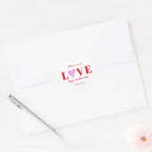 Valentijnsdag Love Script Red White Hart Sticker (Envelop)